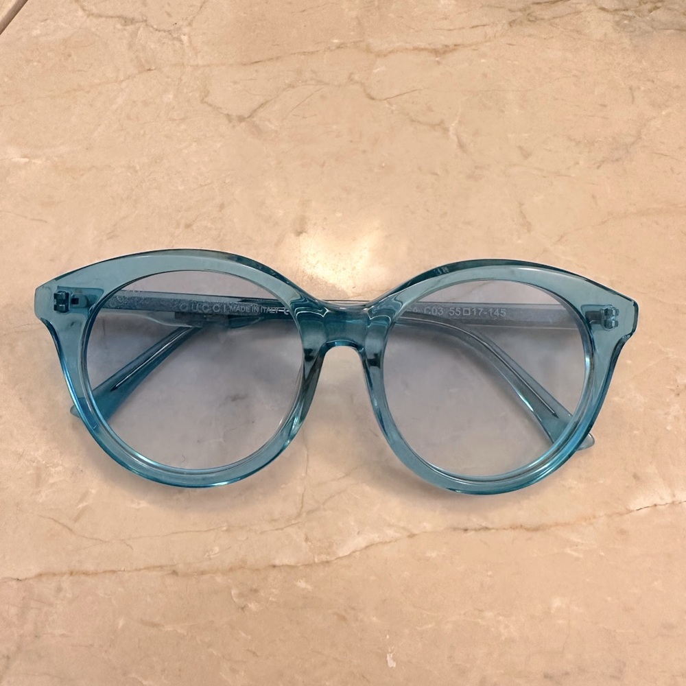 SUPER CHIC GUCCI CLEAR BLUE SUNGLASSES